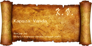 Kapsza Vanda névjegykártya